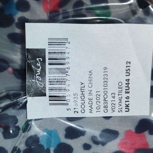 🌈JOULES Golightly Packable Waterproof Raincoat in Silver Leopard - Picture 12 of 16